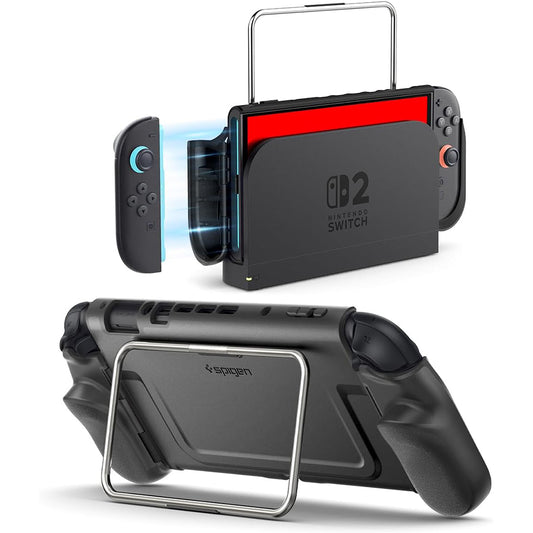 Spigen Dual Grip Pro -suojakotelo Nintendo Switch 2 -konsolille, Musta ACS10196