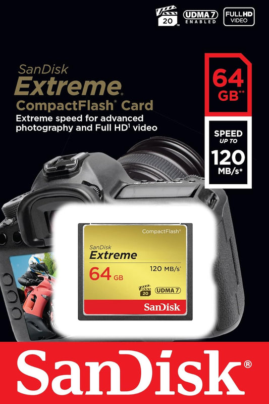SanDisk Extreme CompactFlash -muistikortti, 64 Gt, UDMA 7 SDCFXSB-064G-G46