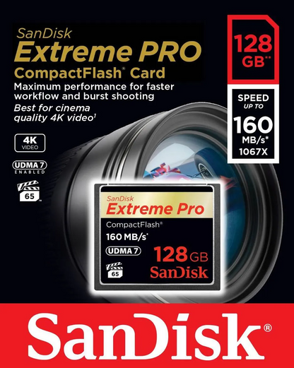 SanDisk Extreme Pro CompactFlash -muistikortti, 128 Gt, UDMA 7 SDCFXPS-128G-X46