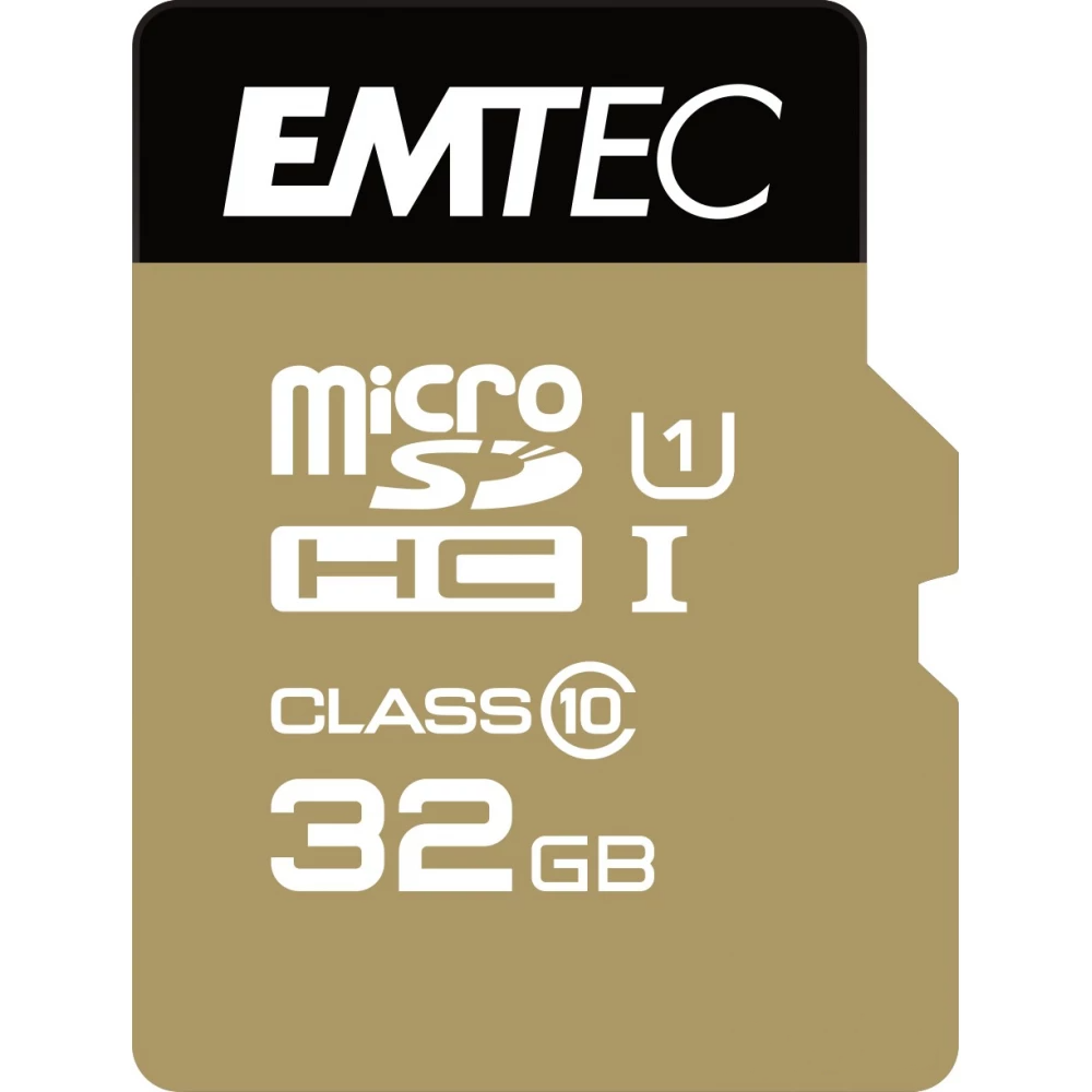 Emtec Elite Gold microSDHC-muistikortti, 32 Gt, Luokka 10 / UHS-1 U1 ECMSDM32GHC10GP