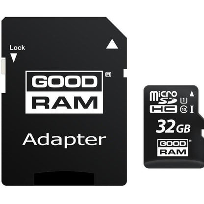 GoodRam microSDHC -muistikortti, 32 Gt, Luokka 10 / UHS-1 U1, sovittimella