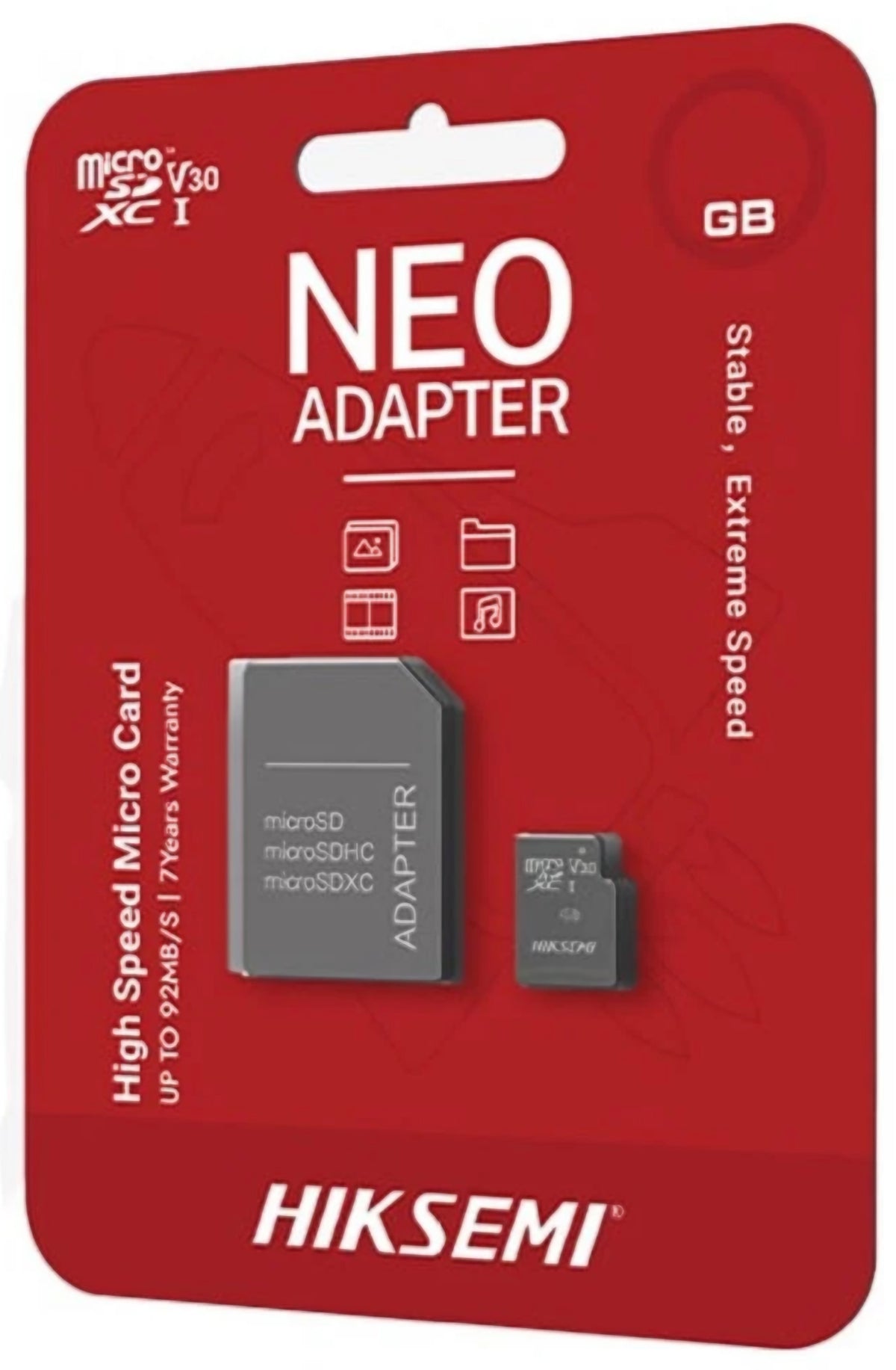 Hiksemi microSDHC Memory Card, 8GB, Class 10, With Adapter HS-TF-C1/8G/a