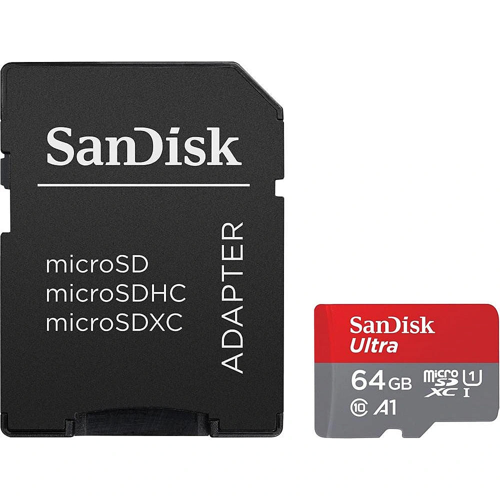 SanDisk Ultra Android A1 microSDXC -muistikortti, 64 Gt, Luokka 10 / UHS-1 U1, sovittimella SDSQUAB-064G-GN6MA
