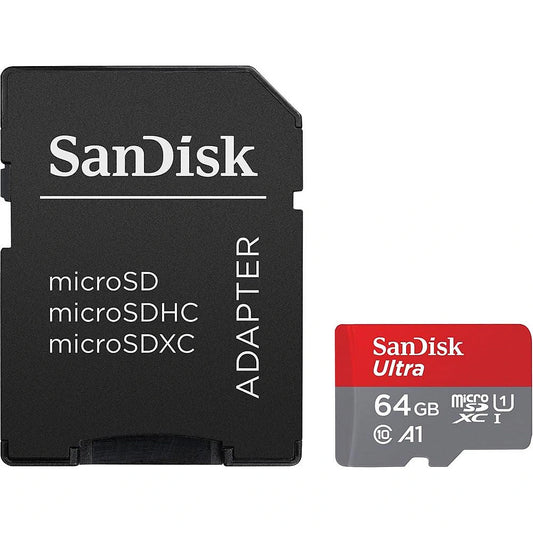 SanDisk Ultra Android A1 microSDXC -muistikortti, 64 Gt, Luokka 10 / UHS-1 U1, sovittimella SDSQUAB-064G-GN6MA