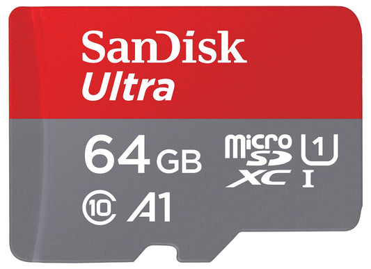 SanDisk Ultra Android A1 microSDXC -muistikortti, 64 Gt, Luokka 10 / UHS-1 U1, sovittimella SDSQUAB-064G-GN6MA