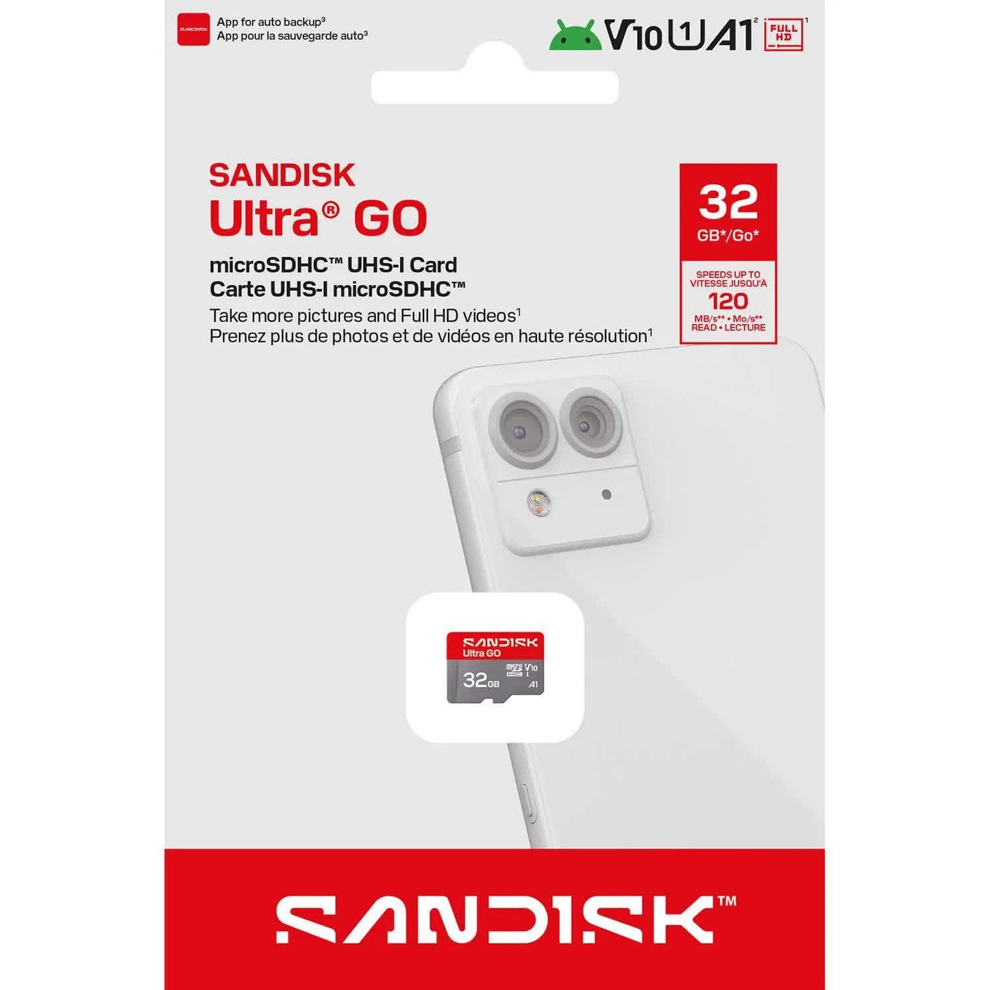 microSDHC-muistikortti SanDisk Ultra GO Android A1, 32Gt, Luokka 10 / UHS-1 U1 SDSQUGN-032G-GN6MN