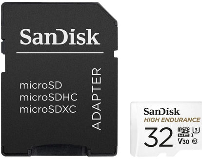 SanDisk High Endurance microSDHC -muistikortti, 32 Gt, Luokka 10 / UHS-1 U3, sovittimella SDSQQNR-032G-GN6IA