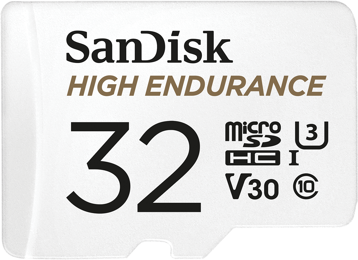 SanDisk High Endurance microSDHC -muistikortti, 32 Gt, Luokka 10 / UHS-1 U3, sovittimella SDSQQNR-032G-GN6IA
