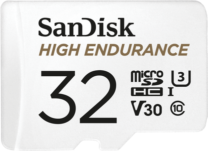 SanDisk High Endurance microSDHC -muistikortti, 32 Gt, Luokka 10 / UHS-1 U3, sovittimella SDSQQNR-032G-GN6IA