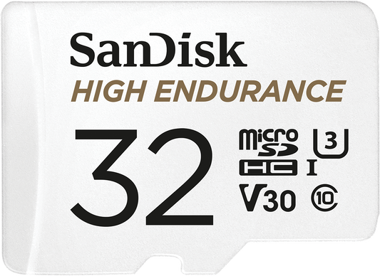 SanDisk High Endurance microSDHC -muistikortti, 32 Gt, Luokka 10 / UHS-1 U3, sovittimella SDSQQNR-032G-GN6IA