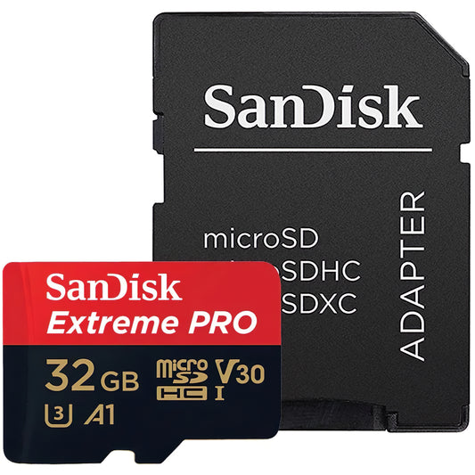 Muistikortti microSDHC SanDisk Extreme Pro, 32Gb, Luokka 10 / UHS-1 U3, Sovittimella SDSQXCG-032G-GN6MA