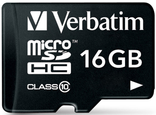 Verbatim microSDHC-muistikortti, 16 Gt, Luokka 10 / UHS-1 U1, sovittimella 44082