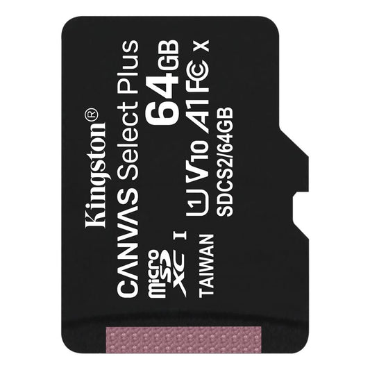 Kingston Canvas Select Plus, 64Gb, Class 10 / UHS-1 U1 SDCS2/64GBSP microSDXC-muistikortti