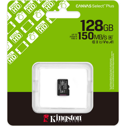 Kingston Canvas Select Plus Android A1 microSDXC-muistikortti, 128 Gt, Luokka 10 / UHS-1 U1 SDCS3/128GBSP
