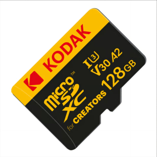 Kodak for Creators microSDXC -muistikortti, 128 Gt, Luokka 10 / UHS-1 U3, sovittimella EKMSDM128GXCU3CR