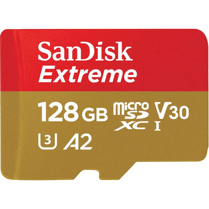 SanDisk Extreme microSDXC-muistikortti, 128 Gt, luokka 10 / UHS-1 U3 SDSQXAA-128G-GN6MN 