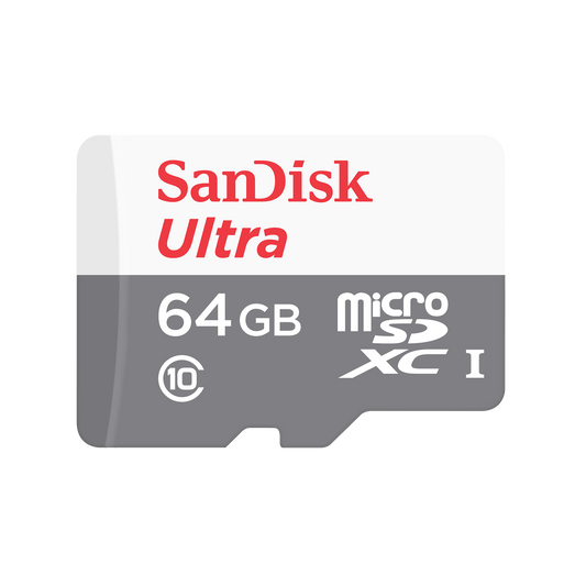 SanDisk Ultra microSDXC -muistikortti, 64 Gt, Luokka 10, sovittimella SDSQUNR-064G-GN6TA