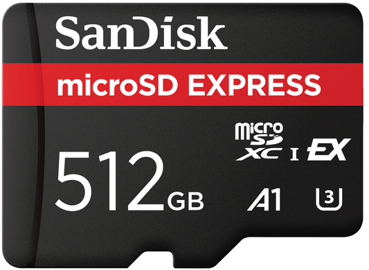SanDisk Express microSDXC-muistikortti, 512 Gt, Luokka 10 / UHS-1 U3 SDSQXFN-512G-GN4NN