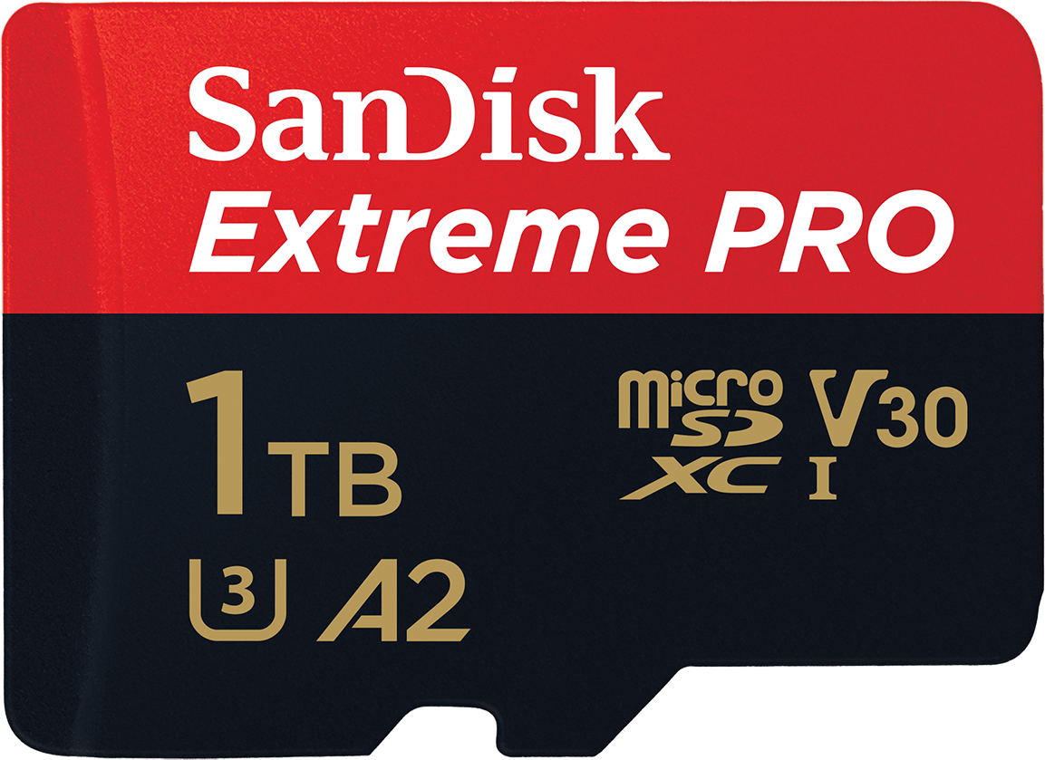 SanDisk Extreme Pro microSDXC -muistikortti, 1TB, Luokka 10 / UHS-1 U3, sovittimella SDSQXCD-1T00-GN6MA
