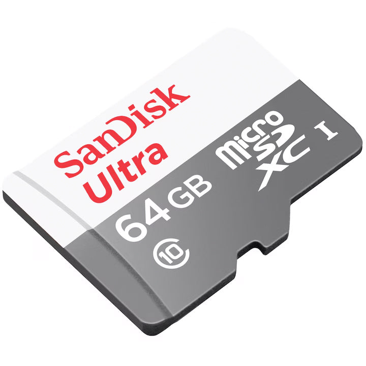 Muistikortti microSDXC SanDisk Ultra, 64Gb, Luokka 10, Sovittimella SDSQUNR-064G-GN3MA