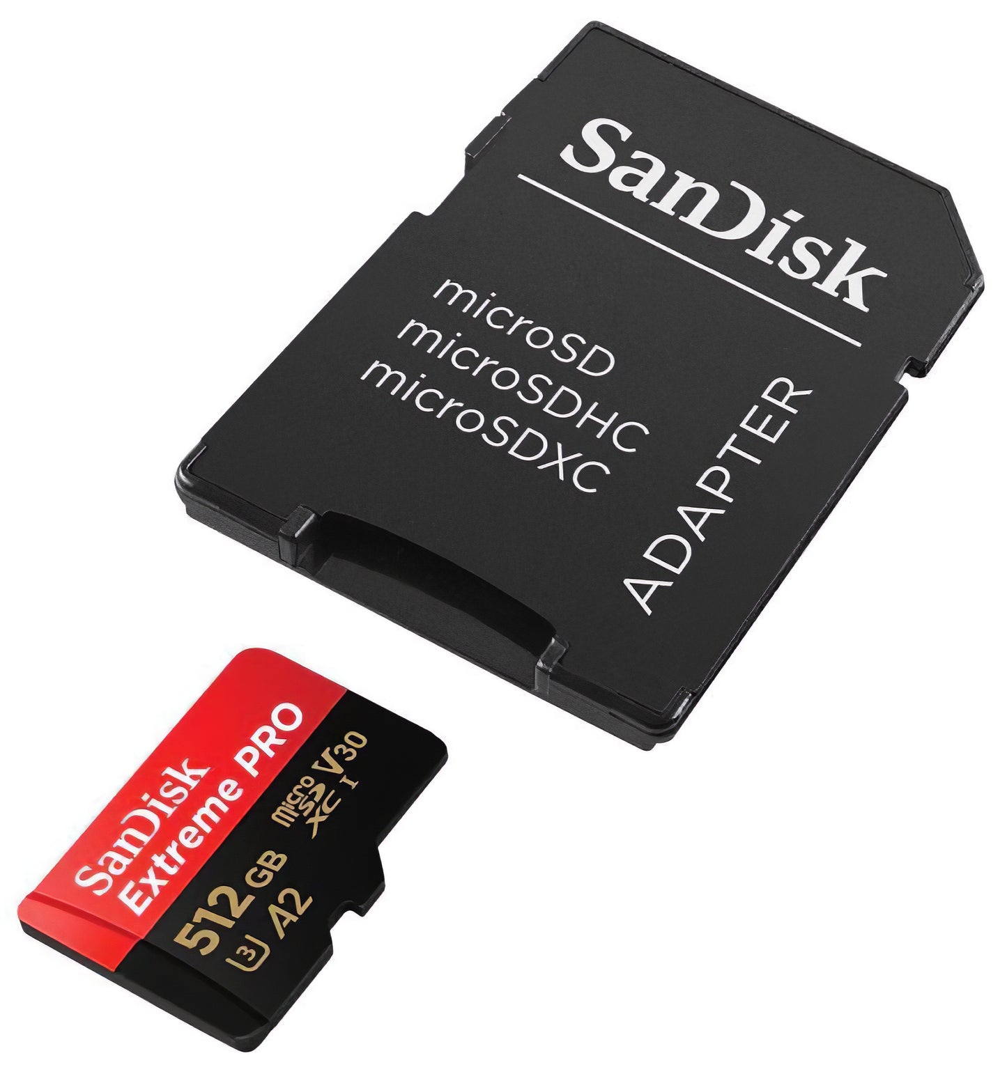 Muistikortti microSDXC SanDisk Extreme Pro, 512Gb, Luokka 10 / UHS-1 U3, Sovittimella SDSQXCD-512G-GN6MA