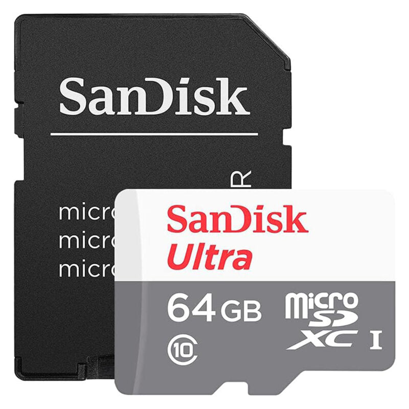 Muistikortti microSDXC SanDisk Ultra, 64Gb, Luokka 10, Sovittimella SDSQUNR-064G-GN3MA