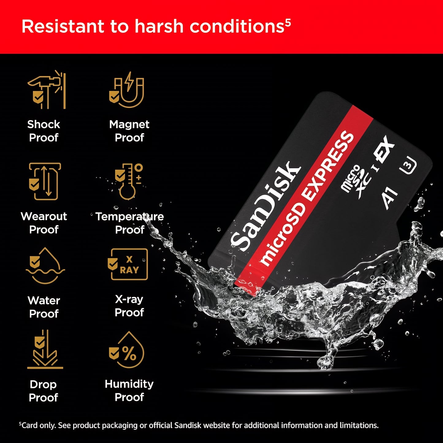 SanDisk Express microSDXC-muistikortti, 128 Gt, Luokka 10 / UHS-1 U3 SDSQXFN-128G-GN4NN