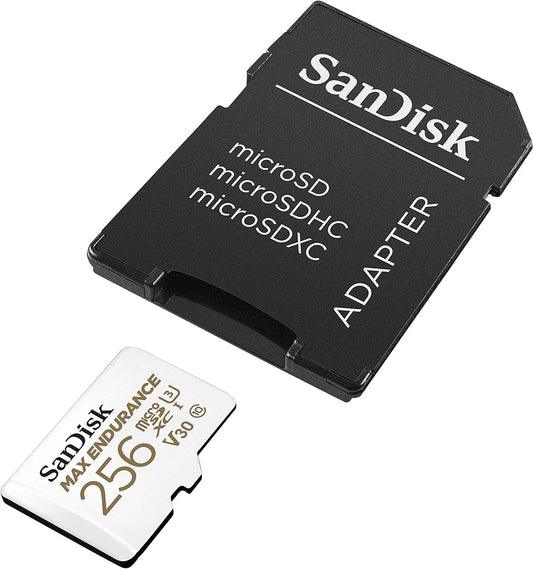 SanDisk MAX Endurance microSDXC -muistikortti, 256 Gt, Luokka 10 / UHS-1 U3, sovitin mukana SDSQQVR-256G-GN6IA