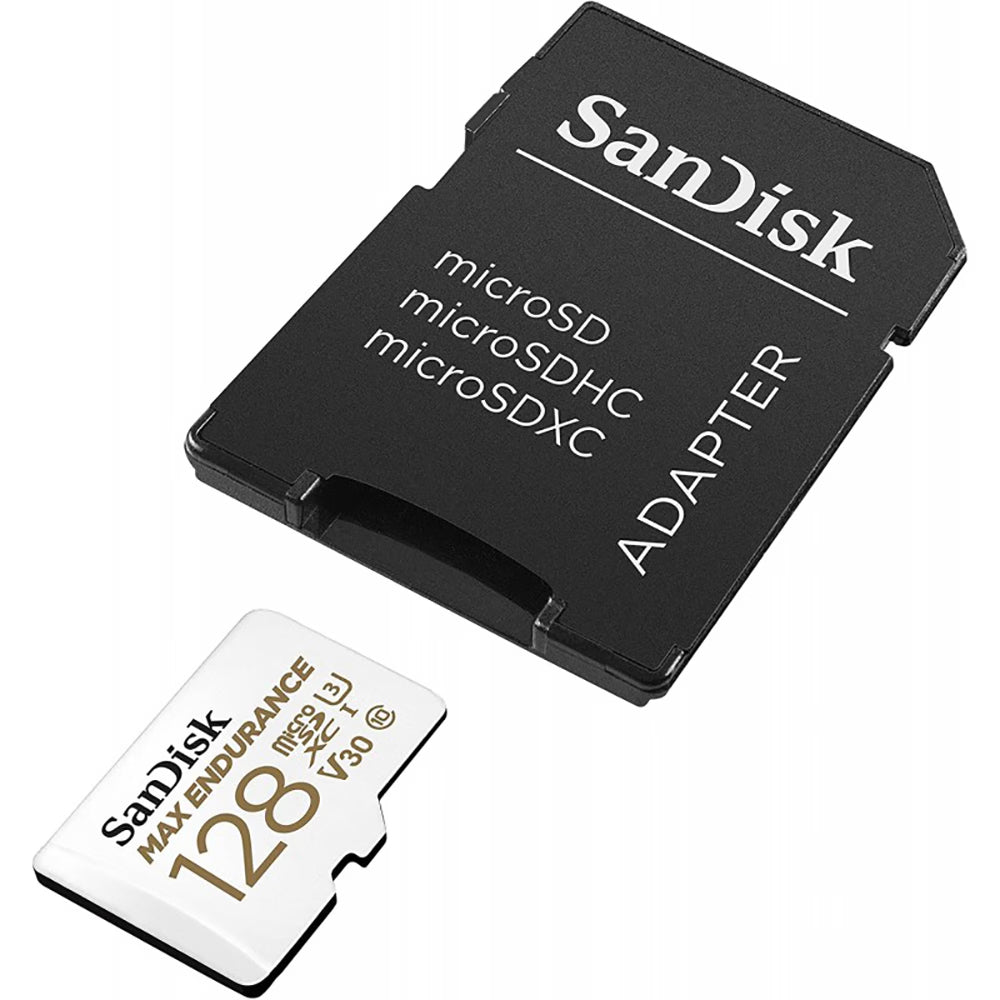 SanDisk MAX Endurance microSDXC -muistikortti, 128 Gt, Luokka 10 / UHS-1 U3, sovittimella SDSQQVR-128G-GN6IA