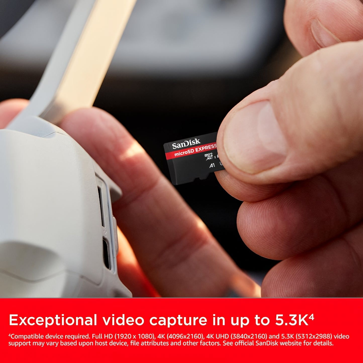 SanDisk Express microSDXC-muistikortti, 128 Gt, Luokka 10 / UHS-1 U3 SDSQXFN-128G-GN4NN