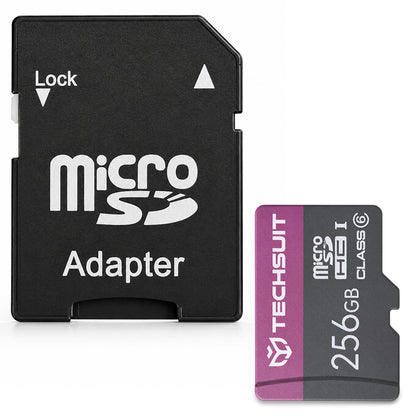 Techsuit THCM27 microSDXC-muistikortti, 256Gt, Luokka 6, Sovittimella