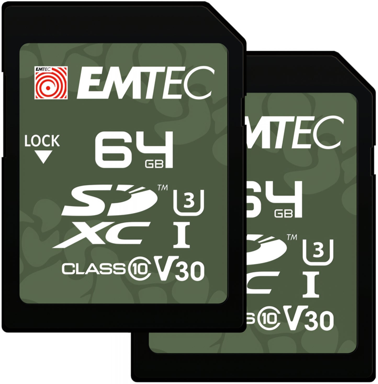 SDXC-muistikortti Emtec Rugged Outdoor, 64Gb, Luokka 10 / UHS-1 U3, 2 kappaleen setti ECMSD64GXCU3ORP