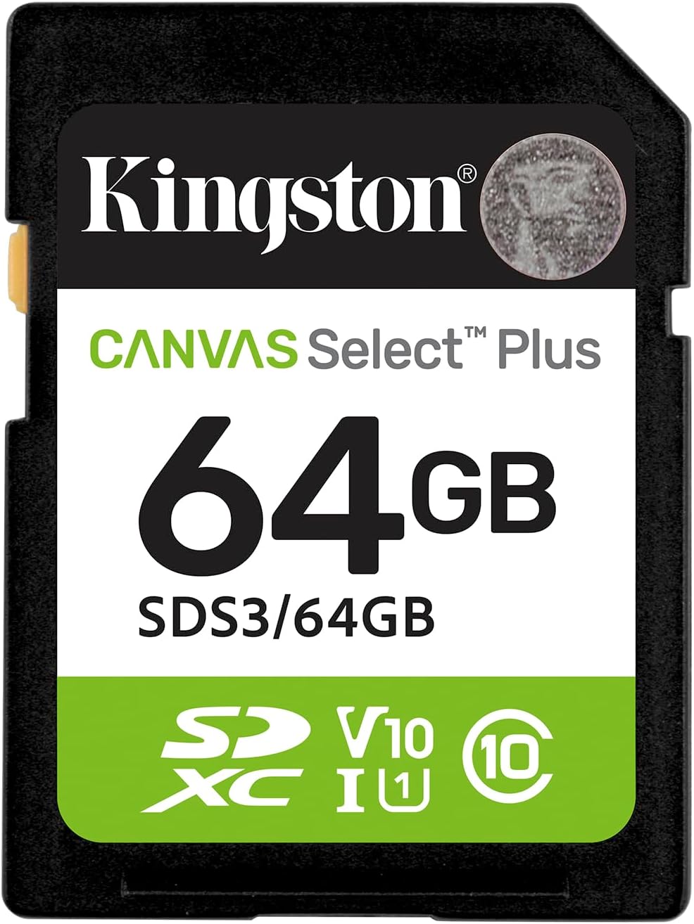 Kingston Canvas Select Plus SDXC Memory Card, 64GB, Class 10 / UHS-1 U1 SDS3/64GB