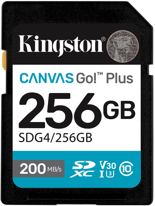 SDXC-muistikortti Kingston Canvas Go Plus, 256Gt, Luokka 10 / UHS-1 U3 SDG4/256GB
