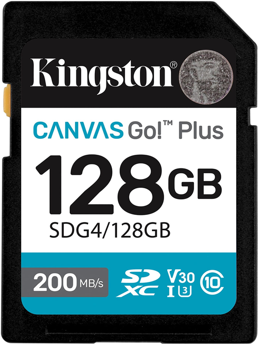 SDXC-muistikortti Kingston Canvas Go Plus, 128Gt, Luokka 10 / UHS-1 U3 SDG4/128GB