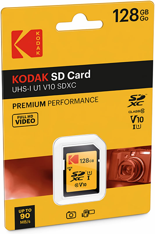 SDXC-muistikortti Kodak Premium Performance, 128Gb, Luokka 10 / UHS-1 U1 EKMSD128GXC10K