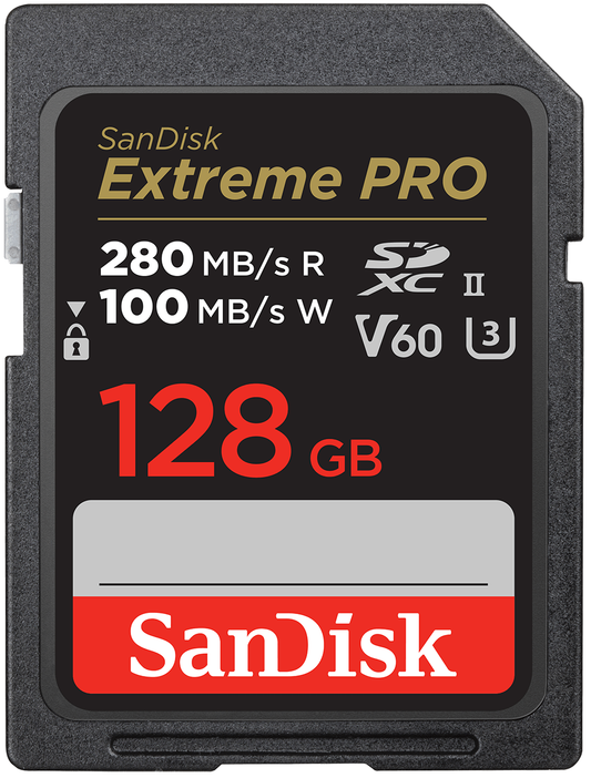 SDXC-muistikortti SanDisk Extreme Pro, 128Gt, Luokka 10 / UHS-2 U3 SDSDXEP-128G-GN4IN