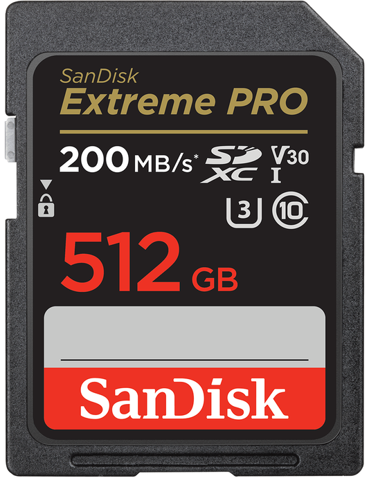 SDXC-muistikortti SanDisk Extreme Pro, 512Gt, Luokka 10 / UHS-1 U3 SDSDXXD-512G-GN4IN
