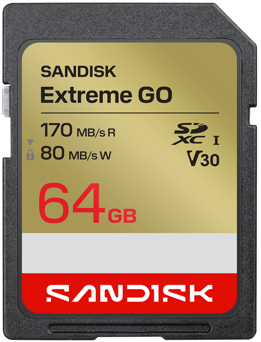 SDXC-muistikortti SanDisk Extreme Go, 64Gt, Luokka 10 / UHS-1 U1 SDSDXGN-064G-GNCIN