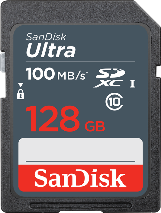 SDXC-muistikortti SanDisk Ultra, 128 Gt, Luokka 10 SDSDUNR-128G-GN3IN