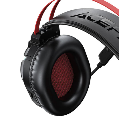 Acefast H16 3.5mm Gaming Headphones, RGB, 2m, Black