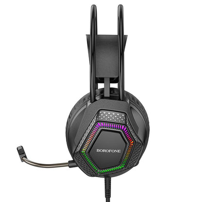 Borofone BO105 Thunder 3.5mm Gaming Headphones, RGB, 2m, Black