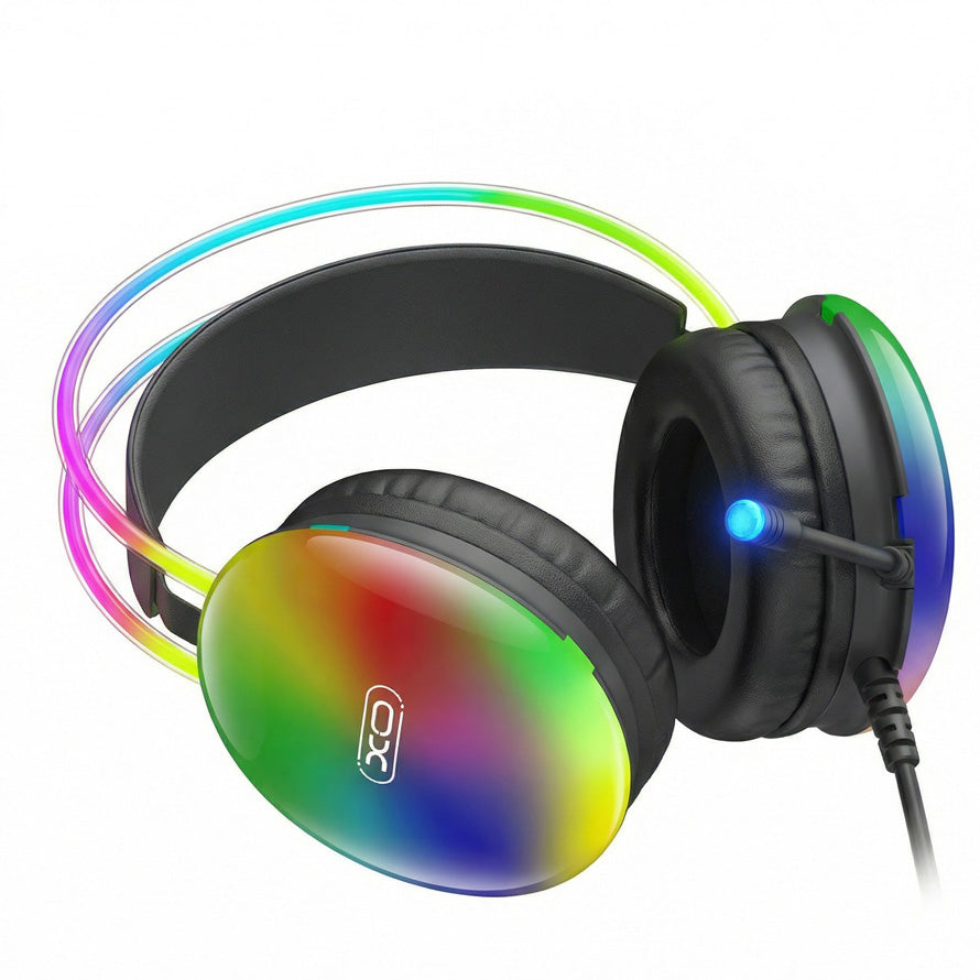 3,5 mm XO Design GE11 -pelikuulokkeet, RGB, mustat