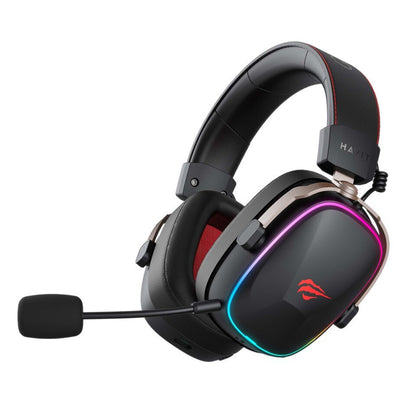 Langattomat pelikuulokkeet HAVIT H2039BG, RGB, BT / Wi-Fi / Johdollinen, Musta Okra