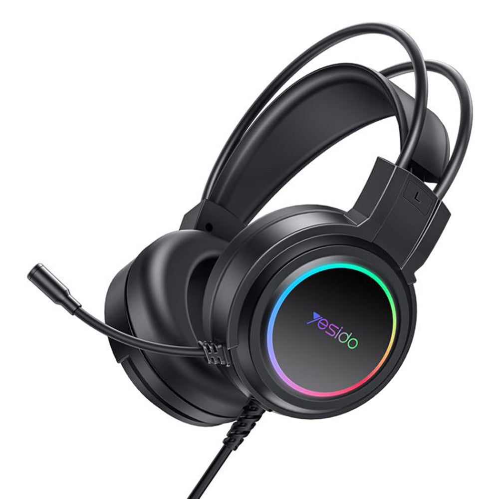 Gaming-kuulokkeet USB Yesido EK05, RGB, 1.2m, Mustat