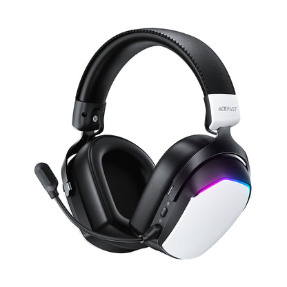 Langattomat pelikuulokkeet Acefast H11, RGB, BT / Wi-Fi / Johdollinen, Valkoiset