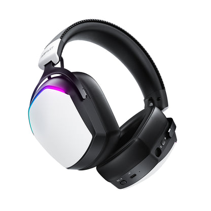 Langattomat pelikuulokkeet Acefast H11, RGB, BT / Wi-Fi / Johdollinen, Valkoiset