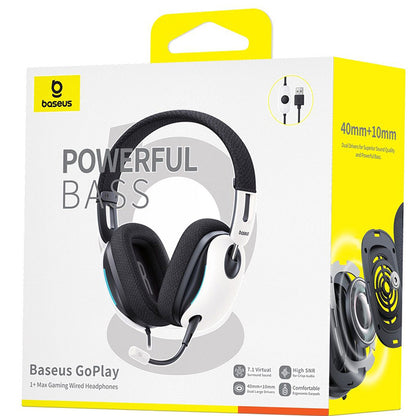 Baseus GoPlay 1+ Max USB-A -kuulokkeet, Valkoiset A00181003213-00