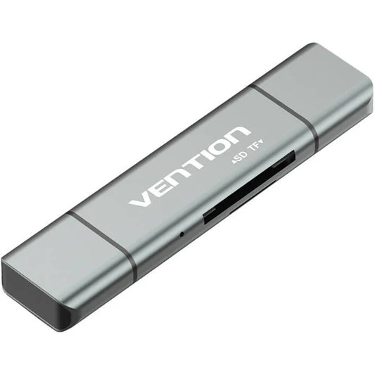 USB / USB-C / microUSB -kortinlukija Vention, SD - microSD, Harmaa CCJH0