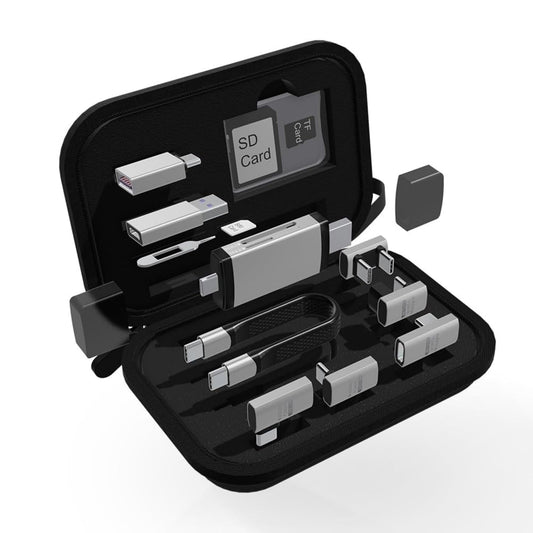 USB / USB-C -kortinlukija OEM OmniLink Pro-003 Travel, 10in1, Harmaa